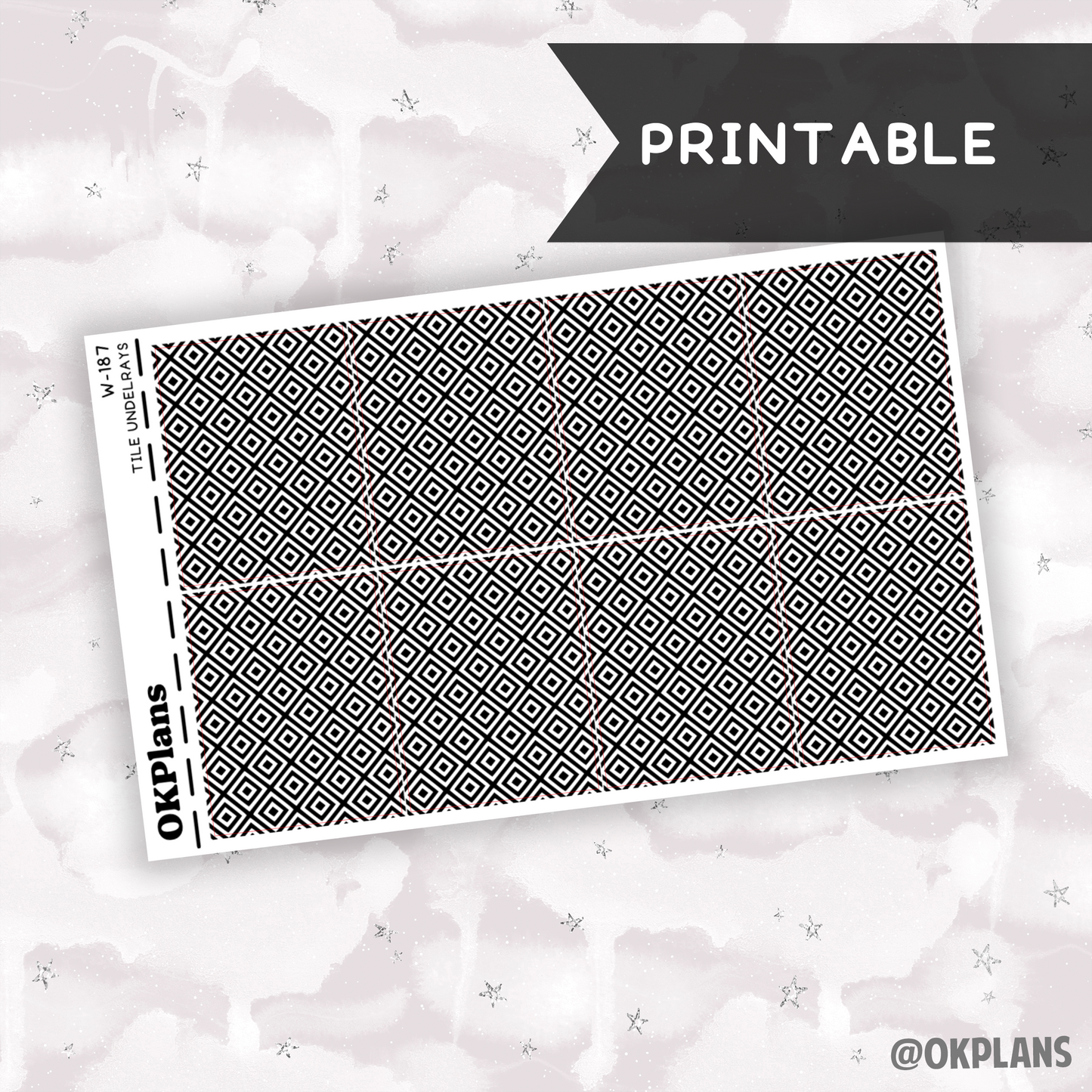 Tile Underlays // Printable // W-187 // Foiled