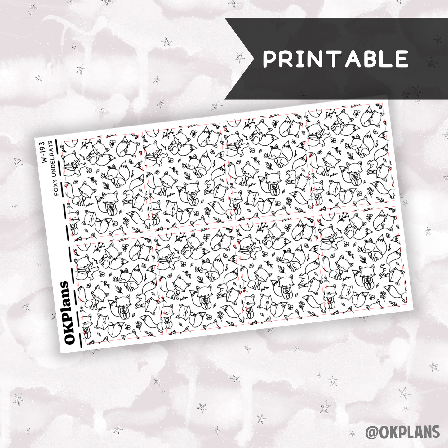 Foxy Underlays // Printable // W-193 // Foiled