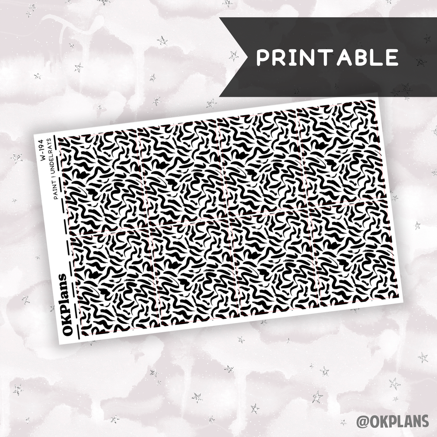 Paint 1 Underlays // Printable // W-194 // Foiled