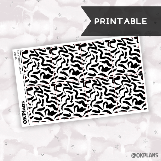 Paint 3 Underlays // Printable // W-196 // Foiled