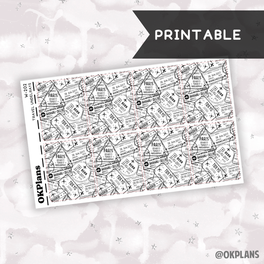 Travel Underlays // Printable // W-202 // Foiled