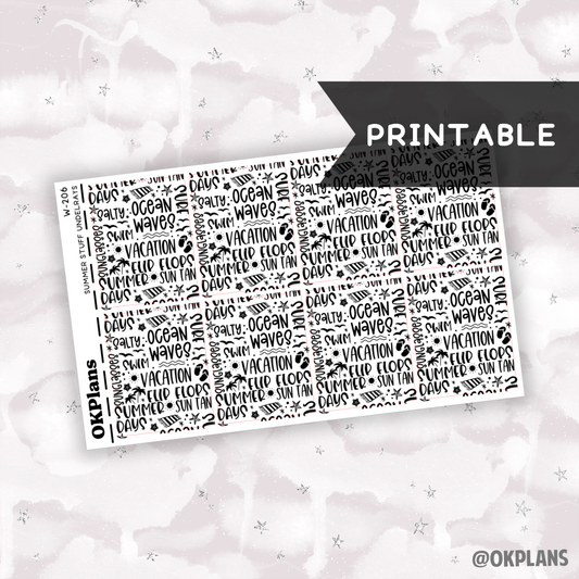 Summer Stuff Underlays // Printable // W-206 // Foiled