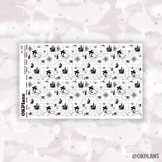 Pirate Maps Underlays // W-210 // Foiled