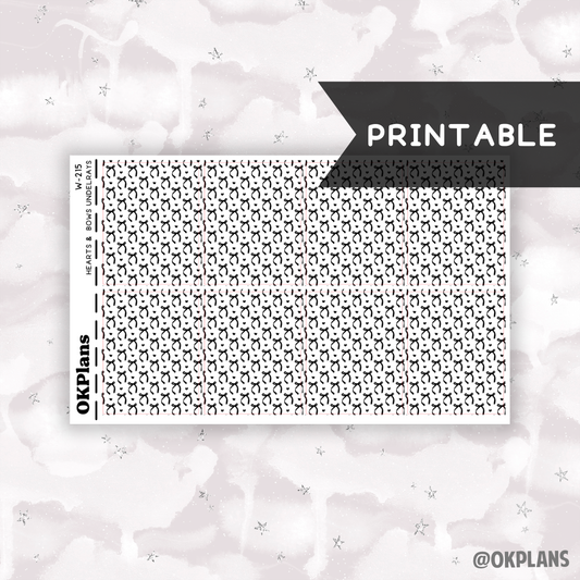 Hearts + Bows Underlays // Printable // W-215 // Foiled