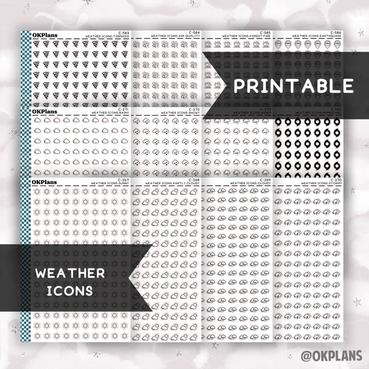 Weather Icons // Printable // Functional