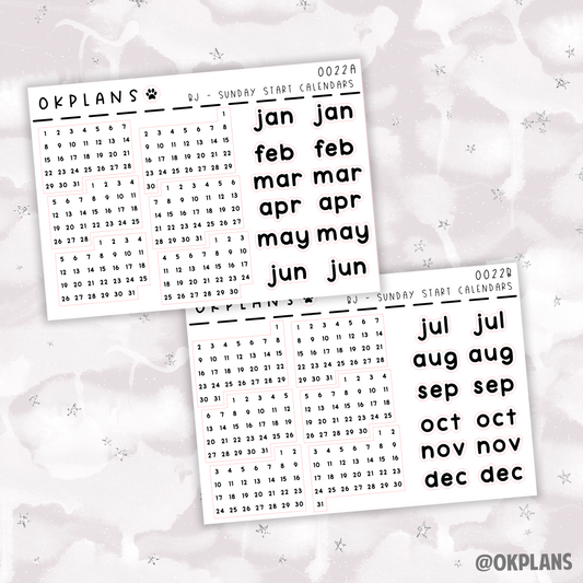 Sunday Start Calendar 2023 // 0022 // Bullet Journal