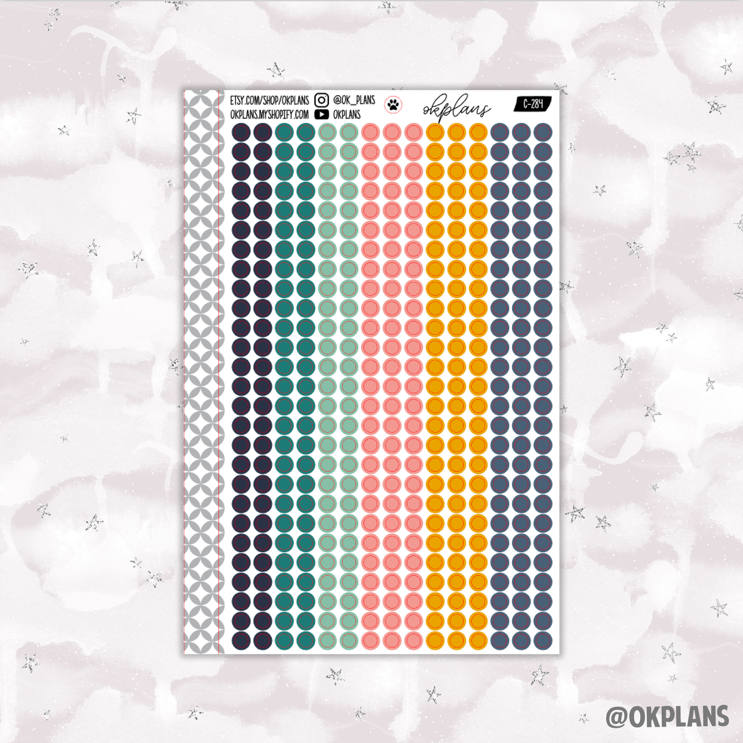 Plum Paper Modern Color Dots // C-284 // Multicolor Functional