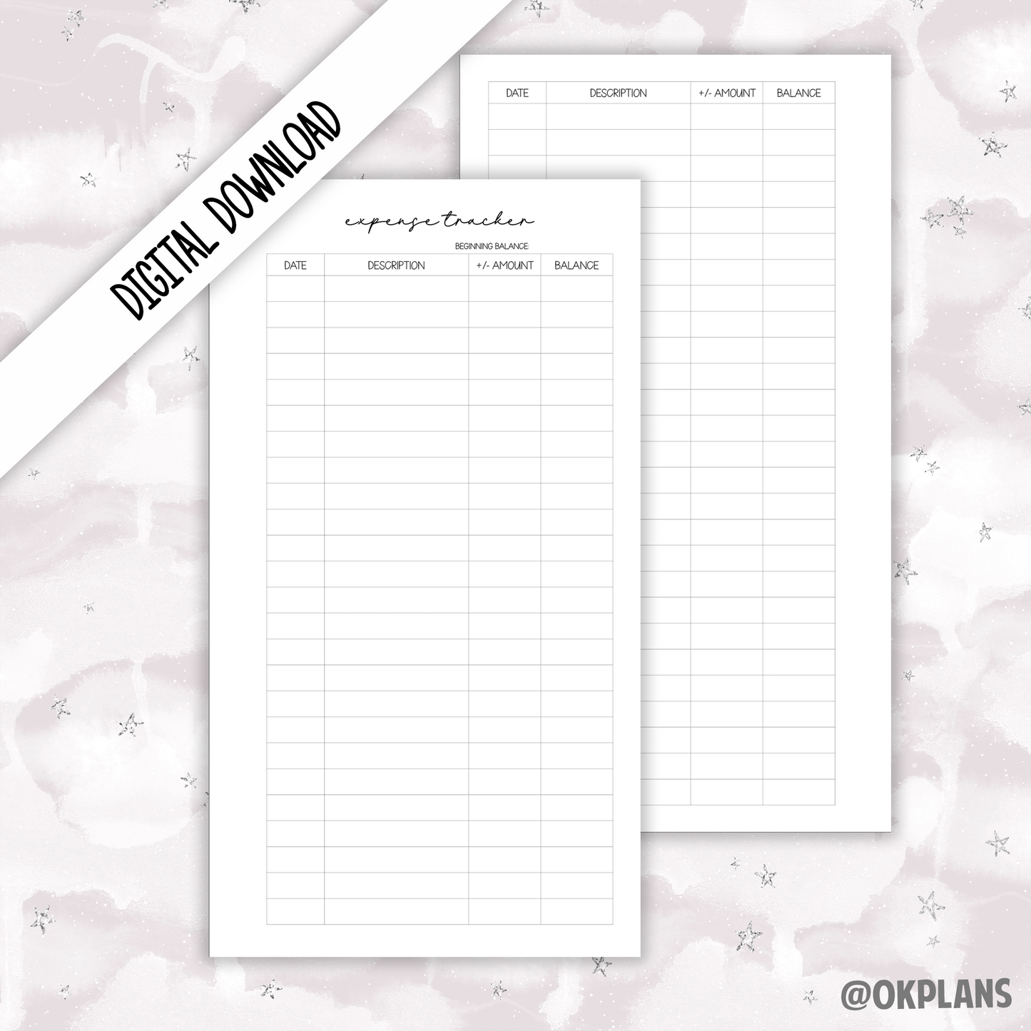 Expense Tracker // Digital Download // A6/Personal Sized
