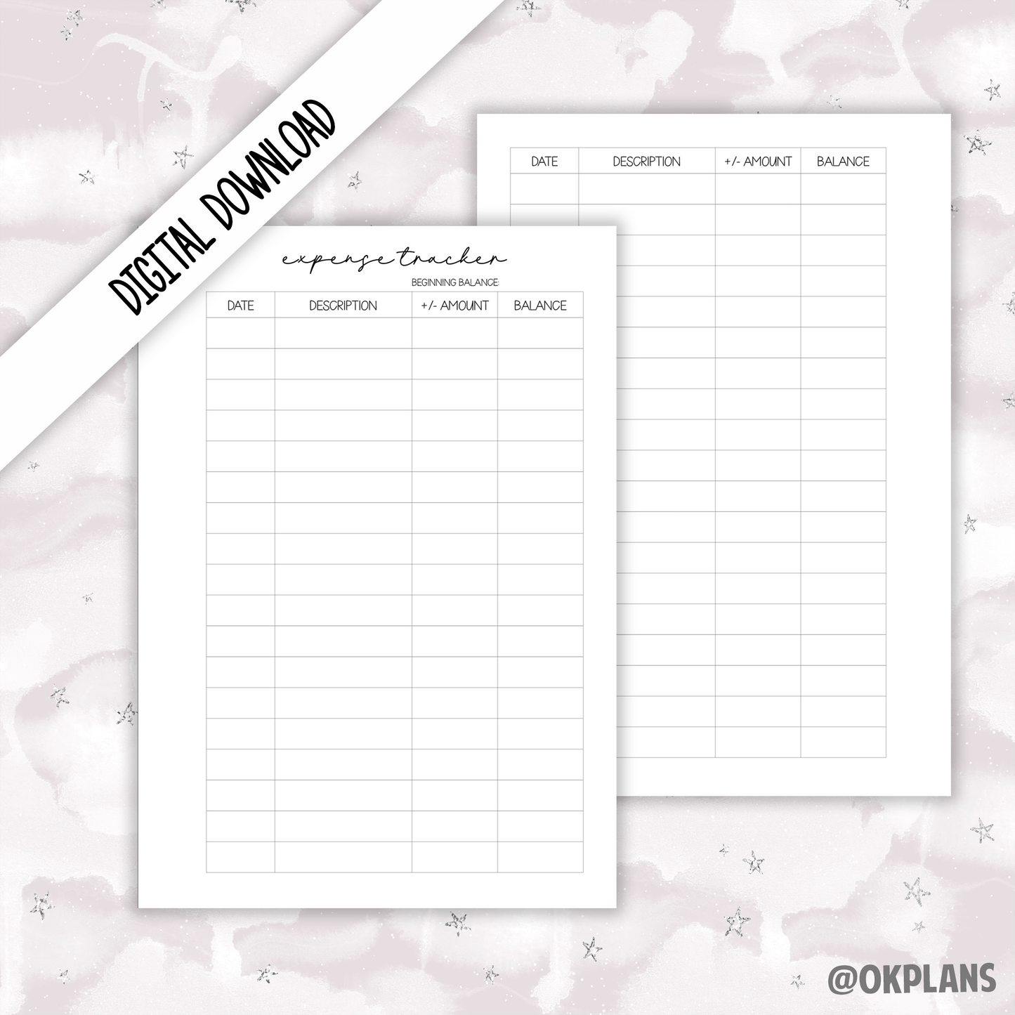 Expense Tracker // Digital Download // A7/Pocket Sized