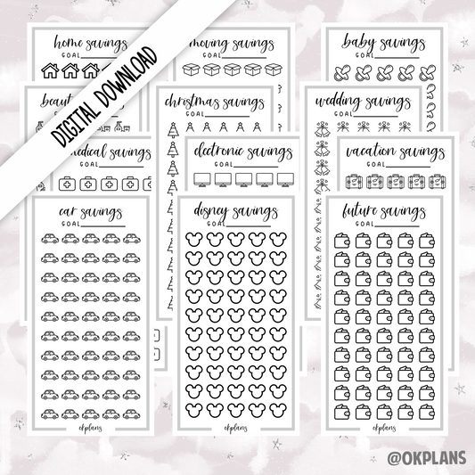 Savings Tracker // Digital Download // A6/Personal Sized