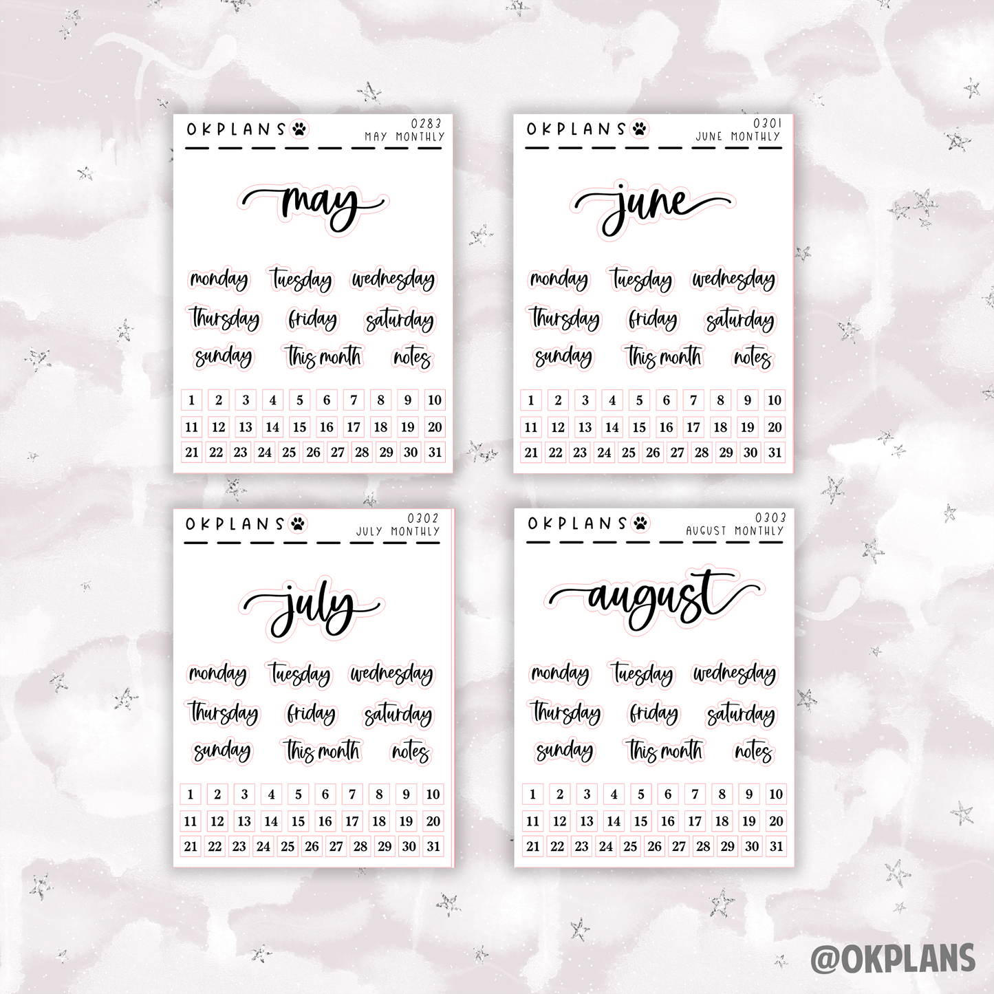 Monthly Sampler // Foiled Scripts