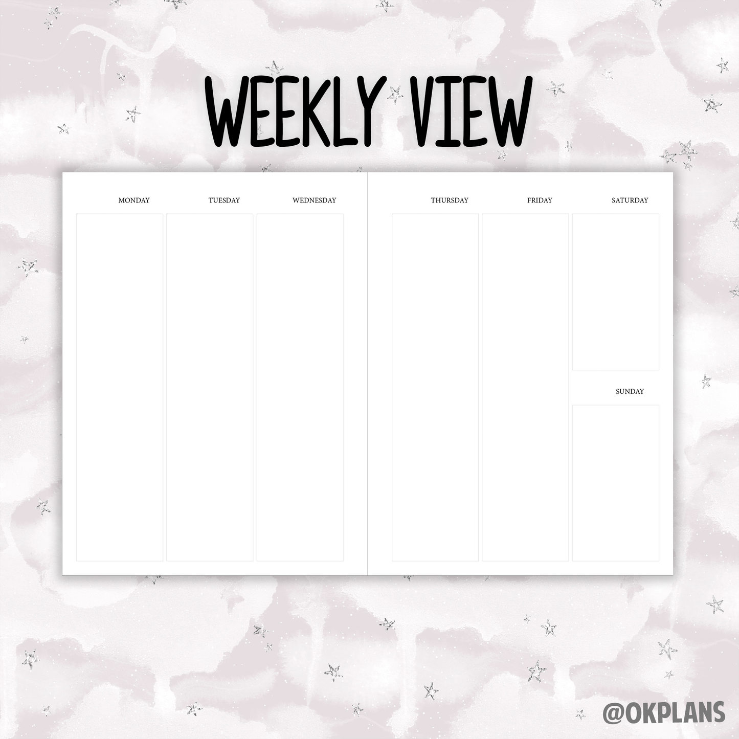 Undated B6 Monthly & Weekly Layout // 1 month