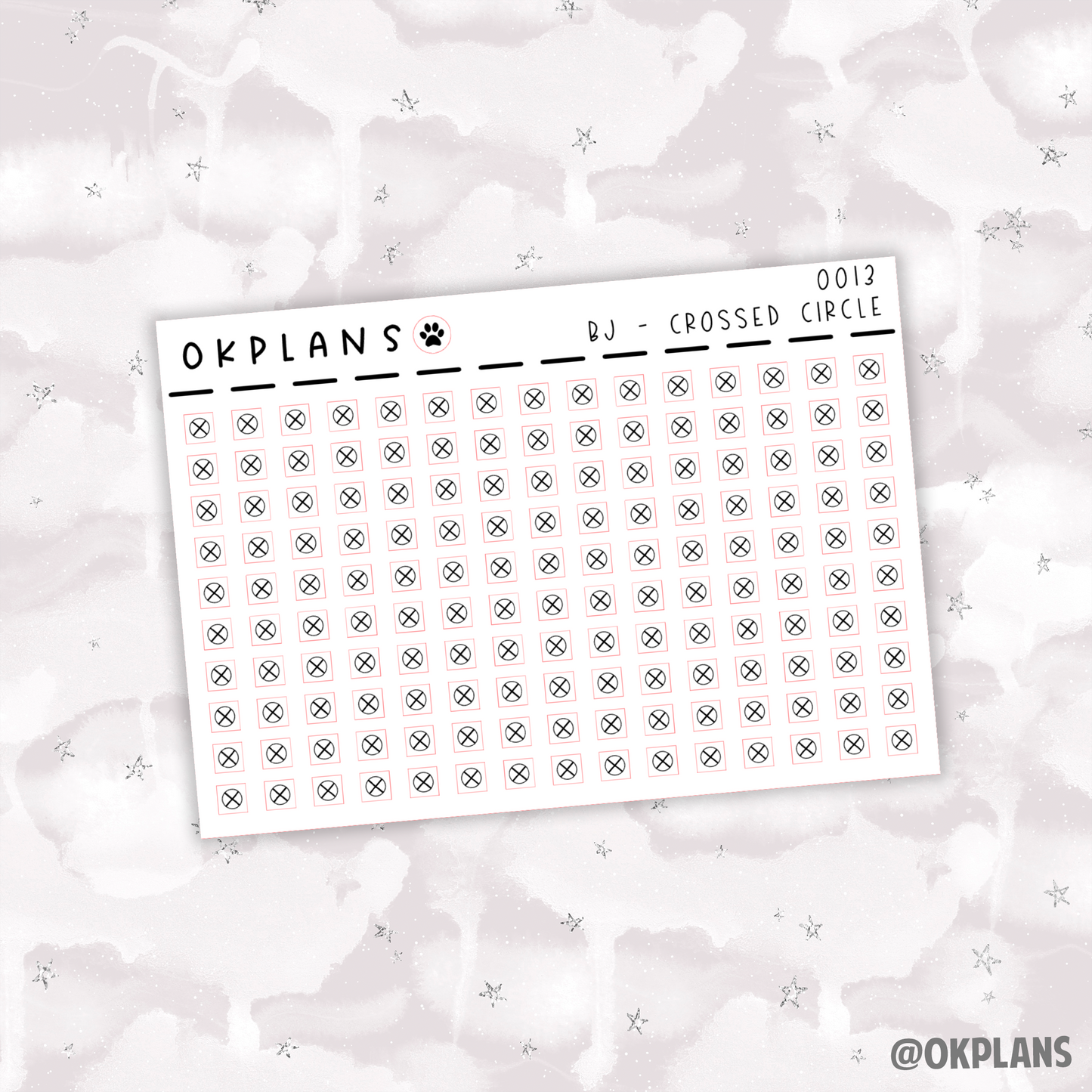 Crossed Circle Icon // 0013 // Bullet Journal