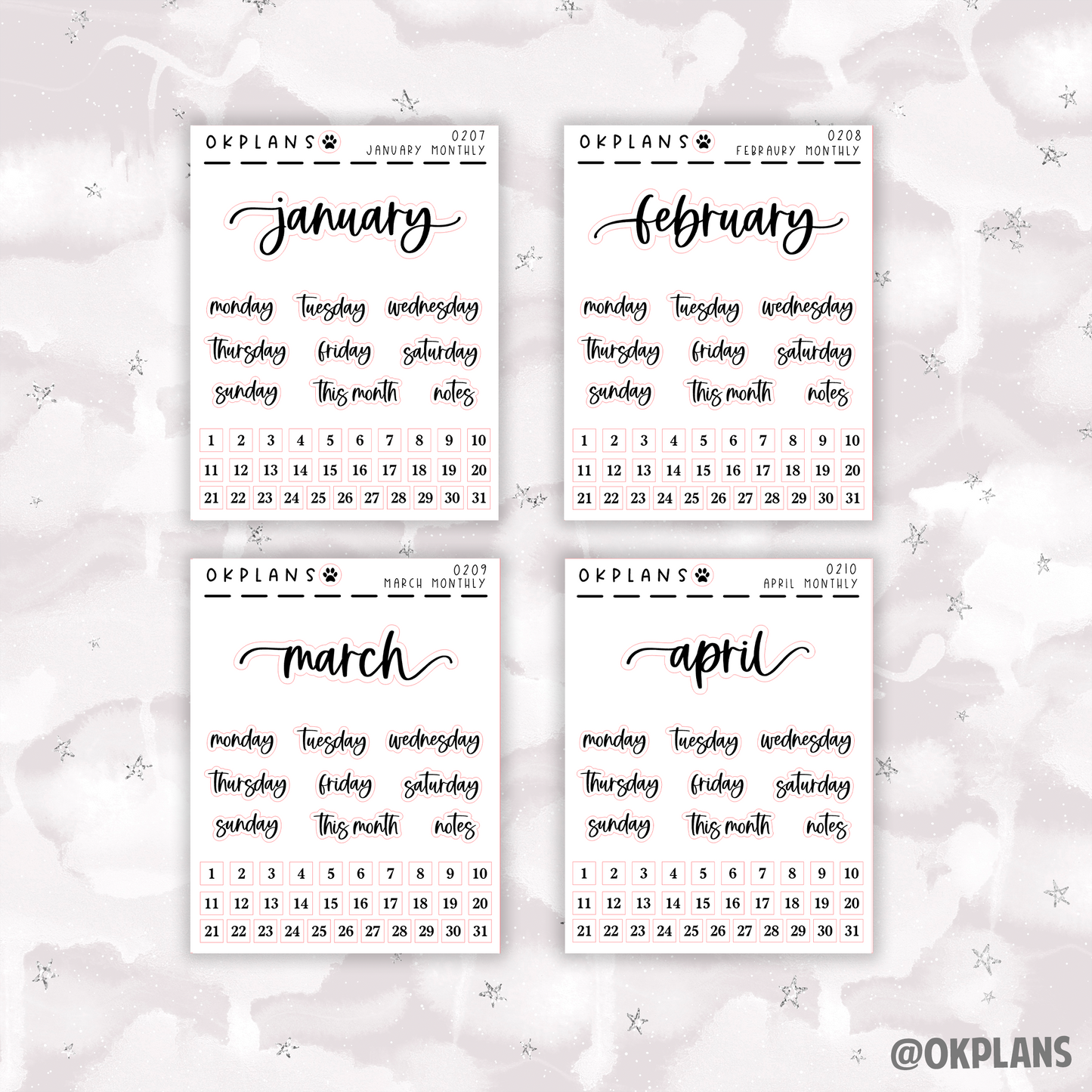 Monthly Sampler // Foiled Scripts