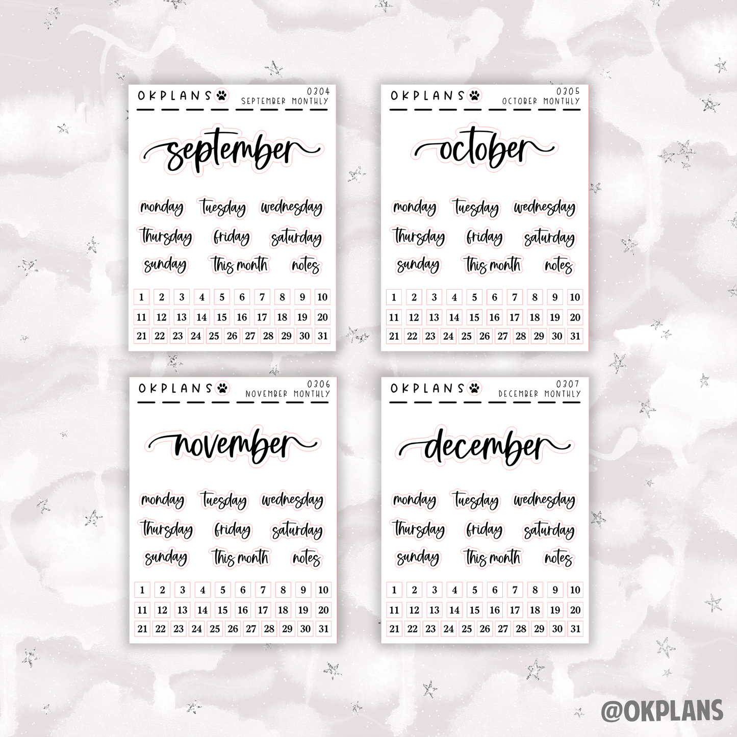 Monthly Sampler // Foiled Scripts