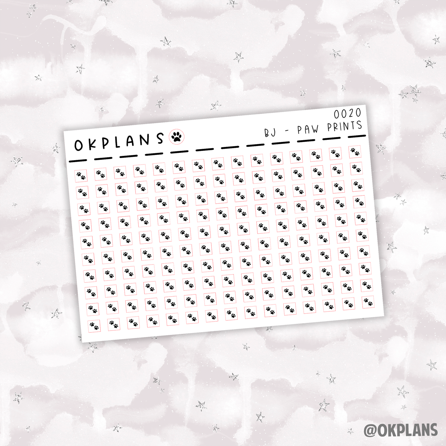 Paw Prints Icon // 0020 // Bullet Journal