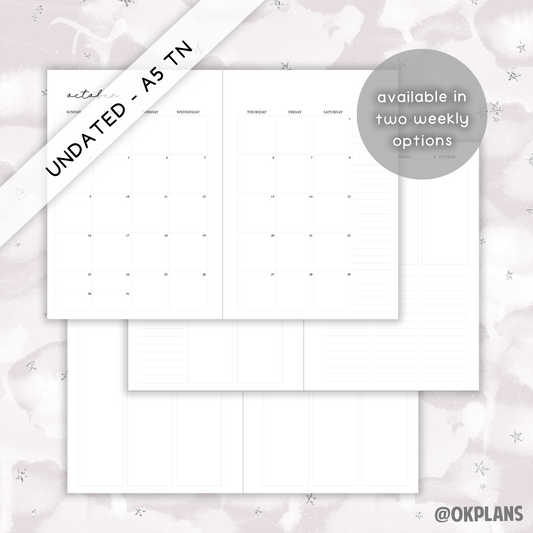 Quarterly Undated Vertical Planner // A5 Traveler's Notebook